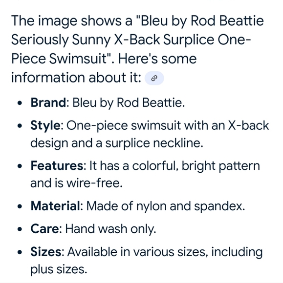 Bleu By Rod Beattie Seriously Sunny Colorful Patterned One-Piece Swimsuit 14 EUC - Picture 6 of 6